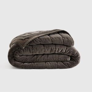 QUINCE Cotton Velvet Quilt King/Cal King Greystone 6153